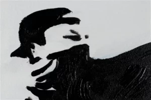 Hand-painted painting Banksy's Flower Attack with picture details