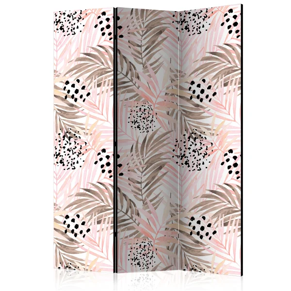 Room divider screen 'Pink Palm Leaves'