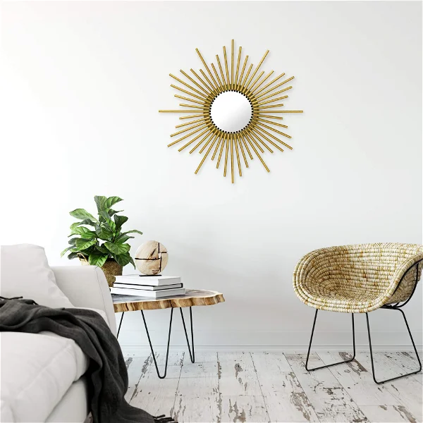 Metal wall mirror 'Circle of Stars'