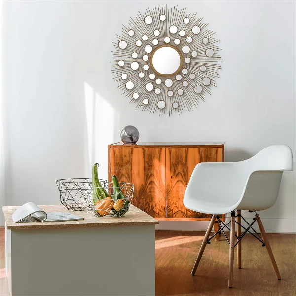 Metal wall mirror 'The fourth dimension'