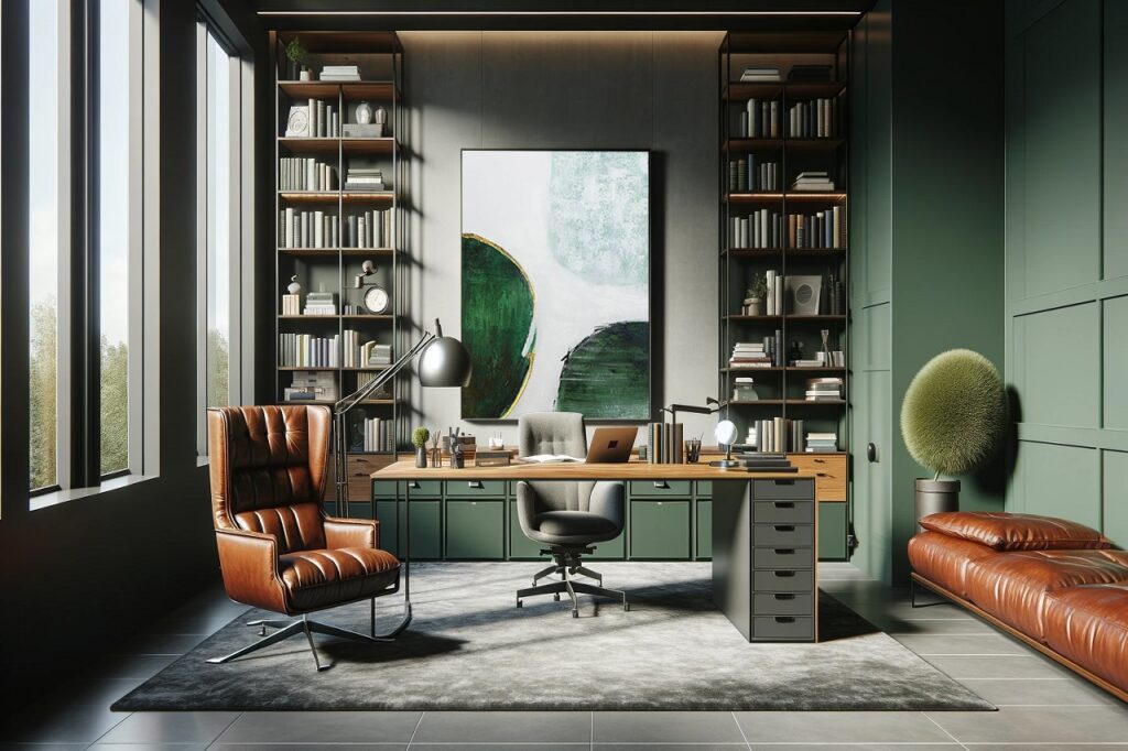 green and grey colour palette perfect for the office