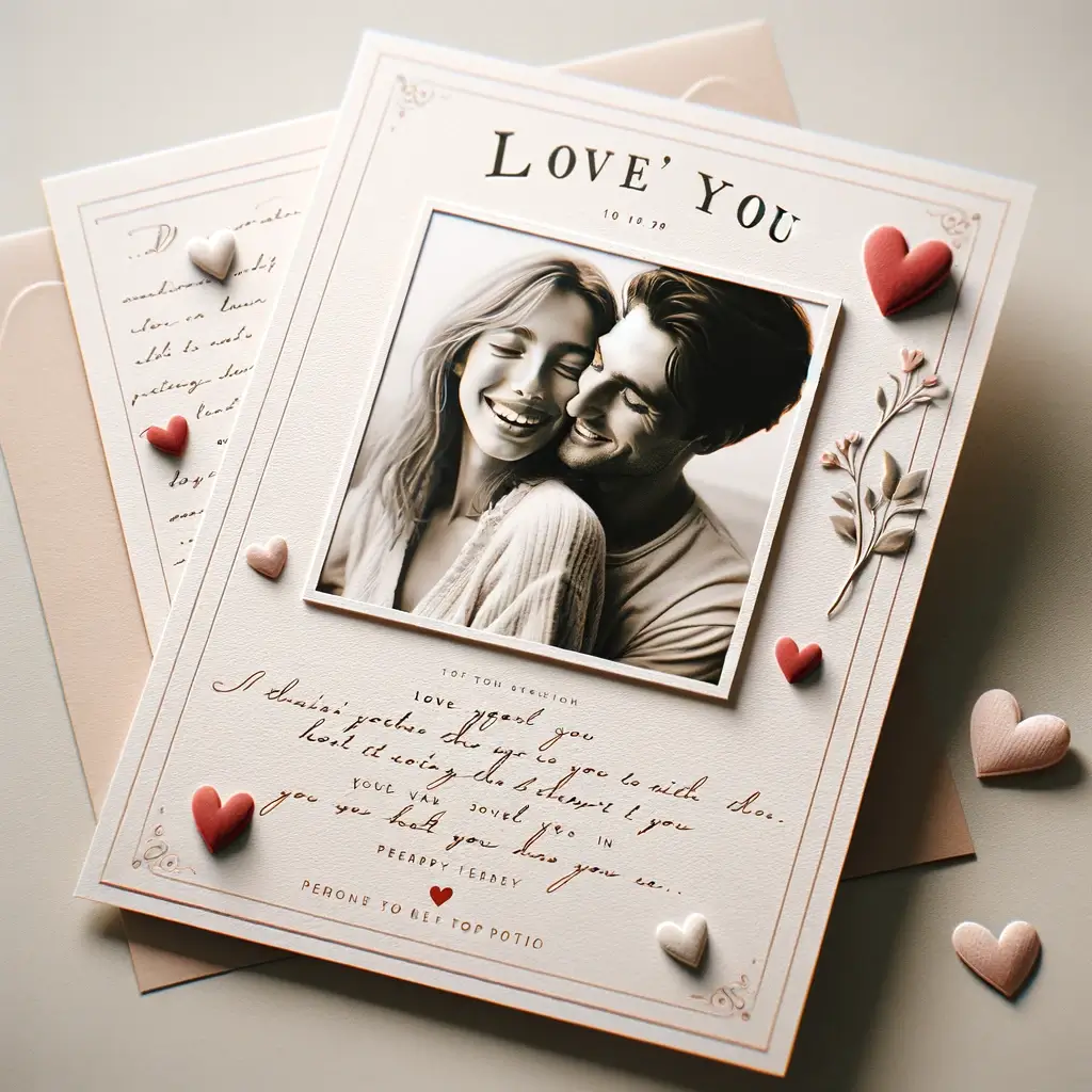 handmade love cards with couple photo