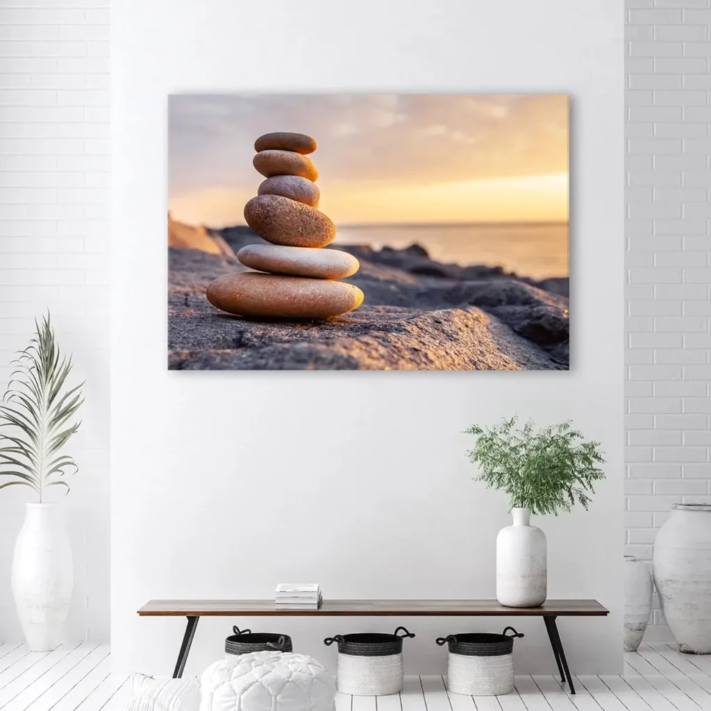 Art print on canvas 'Rock Stack'