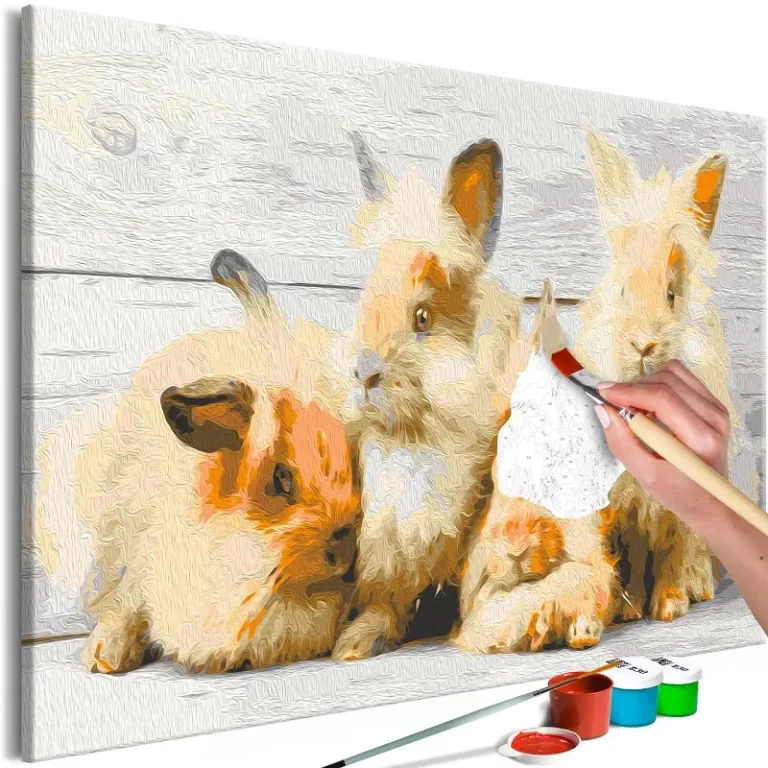 Painting by numbers adults 'Four Bunnies'