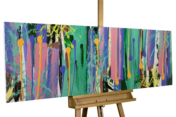 abstract stripes colourful acrylic canvas paintings