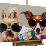 dogs-birds-colourful-glasses-funny-modern-acrylic-painting